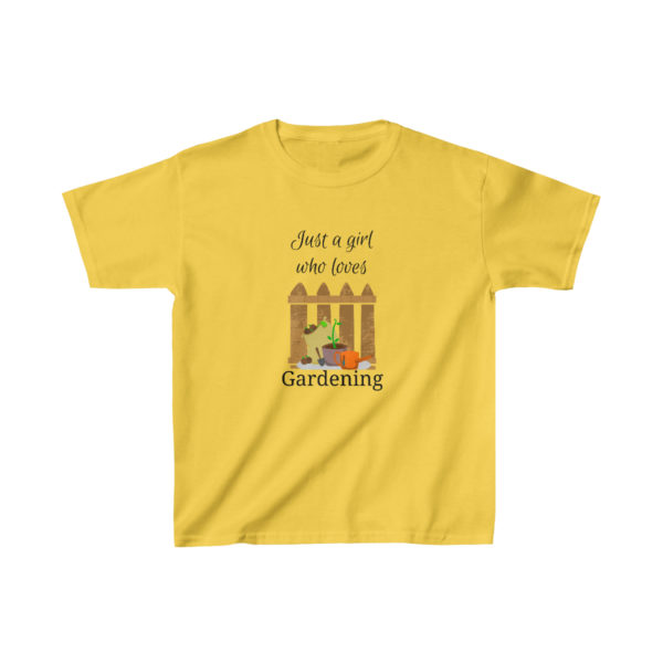Just a Girl who Loves Gardening Kids Heavy Cotton™ Tee - Image 3