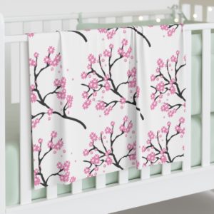 Cherry Blossom Baby Swaddle Blanket