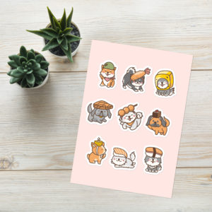 Pups and Kittens Sushi Friends Sticker sheet