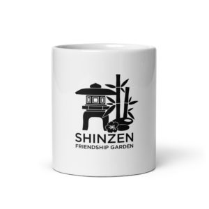 Shinzen Friendship Garden Logo White glossy mug