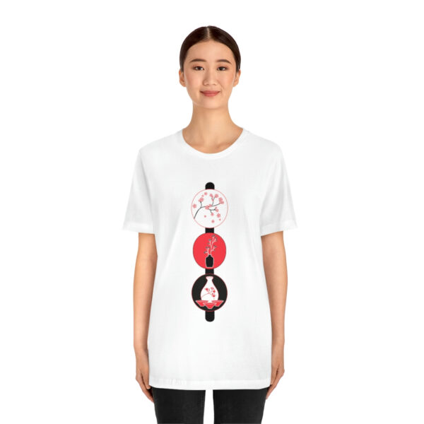 Cherry Blossoms and Tea Unisex Jersey Short Sleeve Tee - Image 2