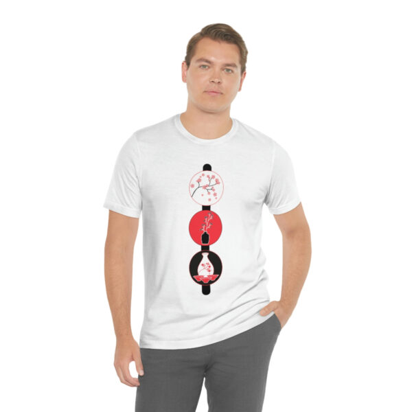 Cherry Blossoms and Tea Unisex Jersey Short Sleeve Tee - Image 5