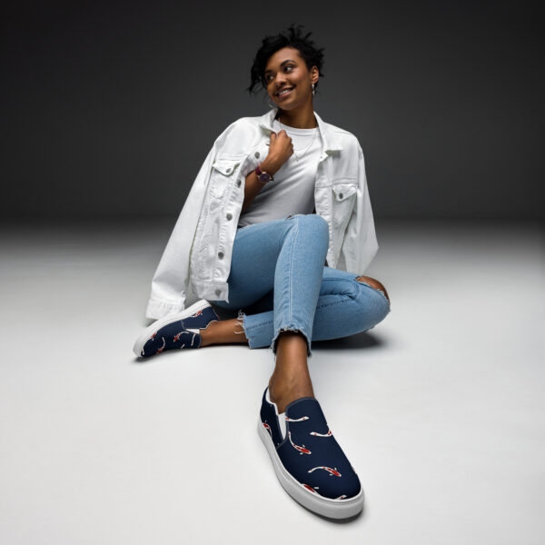 Koi Fish Women’s slip-on canvas shoes - Image 2