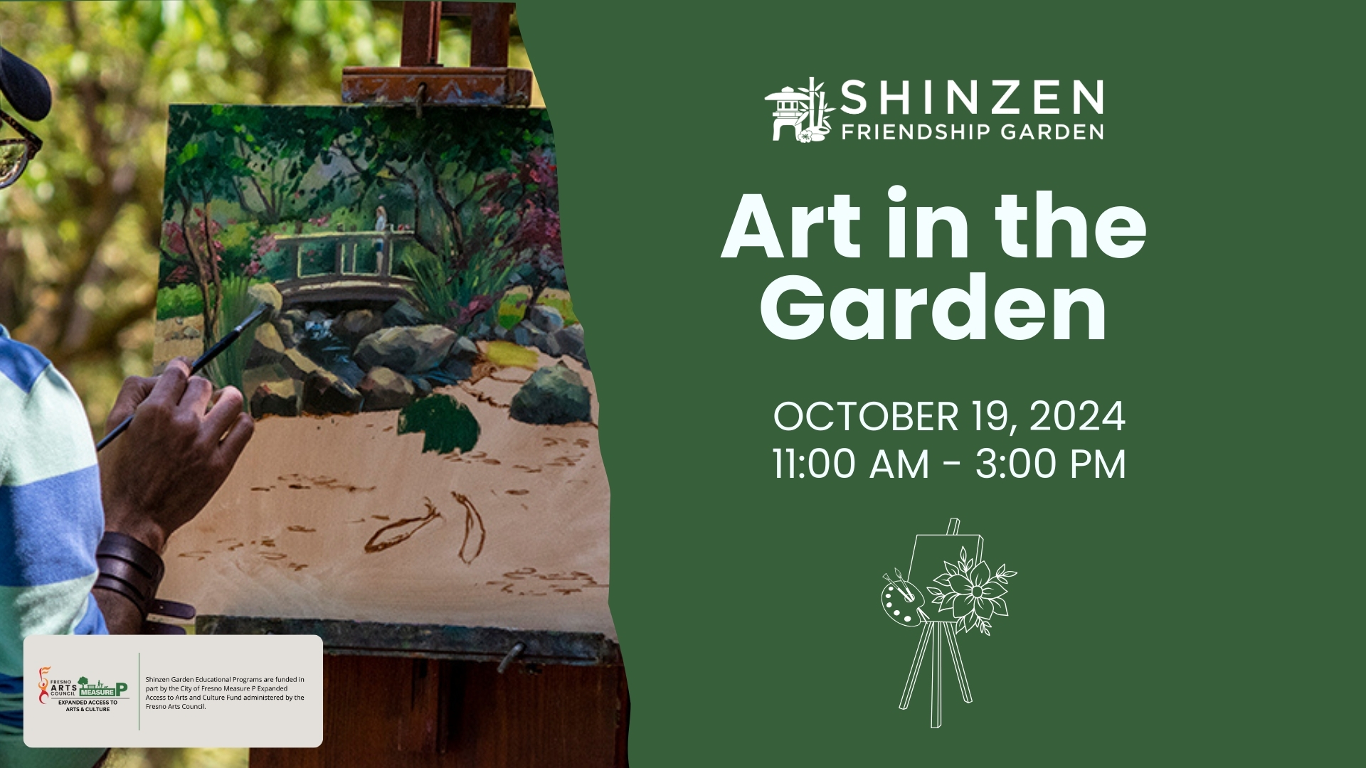 art in the garden show at shinzen garden on october 19 from 11 am till 3 pm