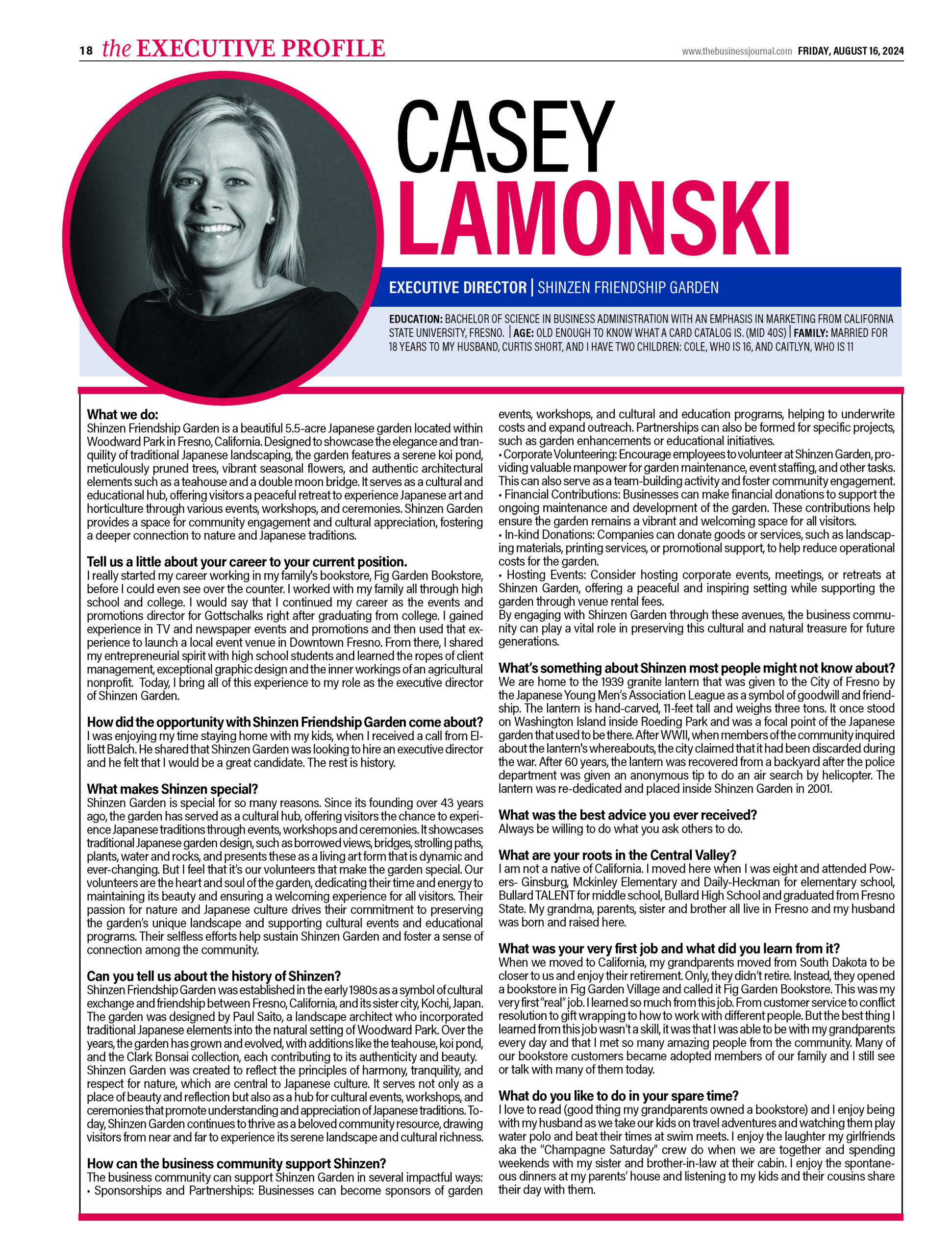 The Business Journal Executive Profile
