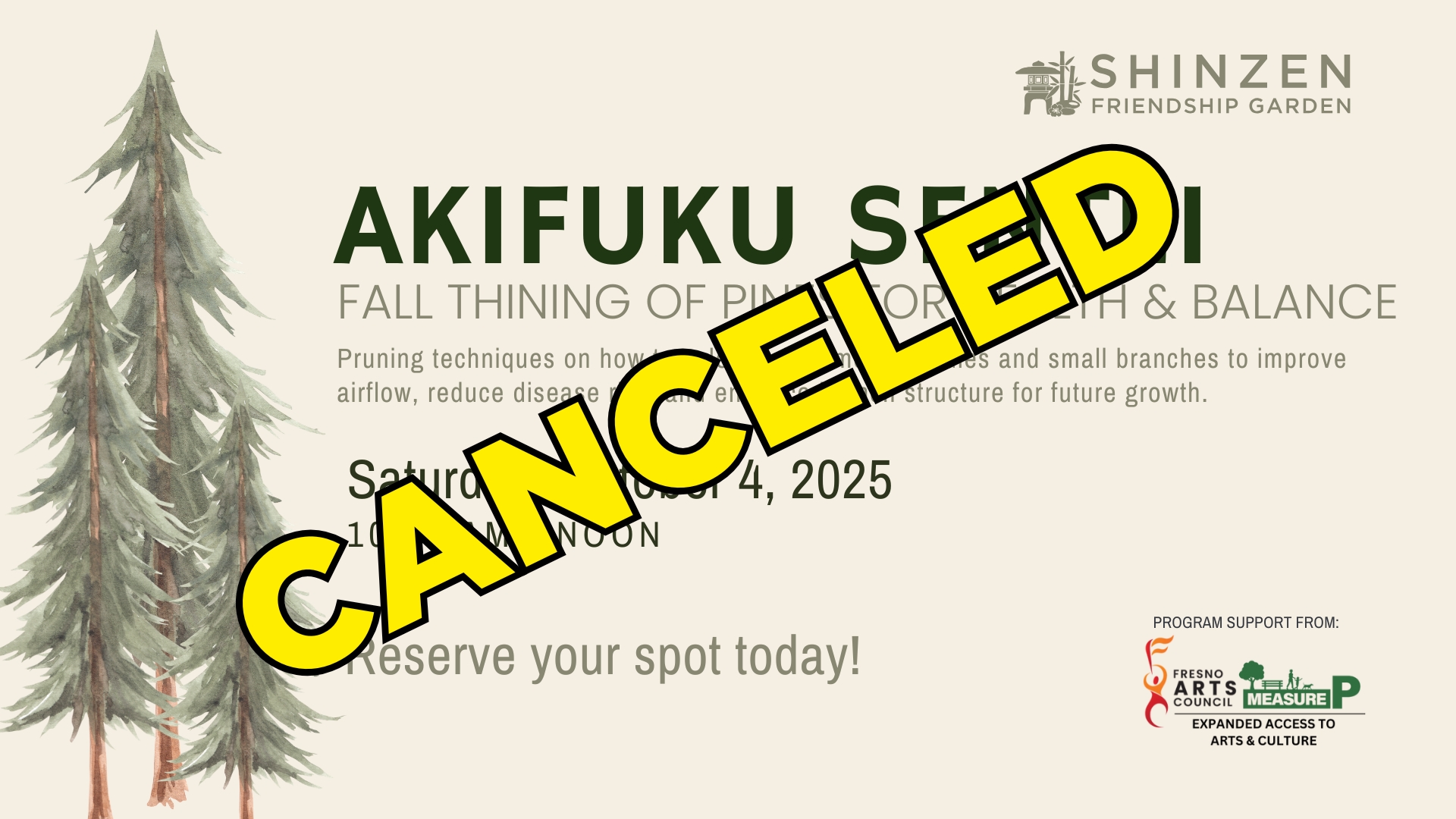 fall thinning of pines class canceled