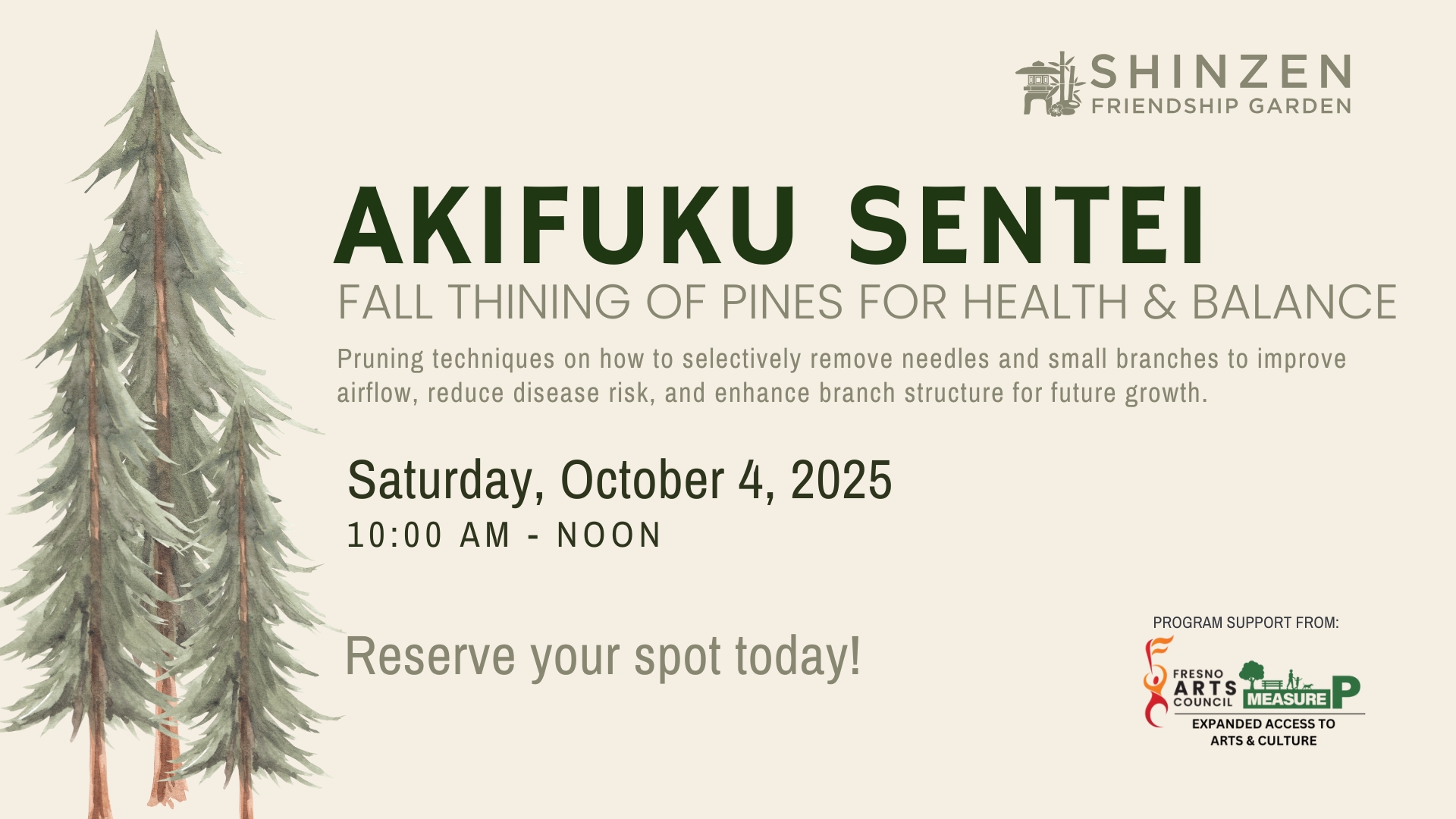 Akifuku Sentei - Fall thinning of Pines workshop