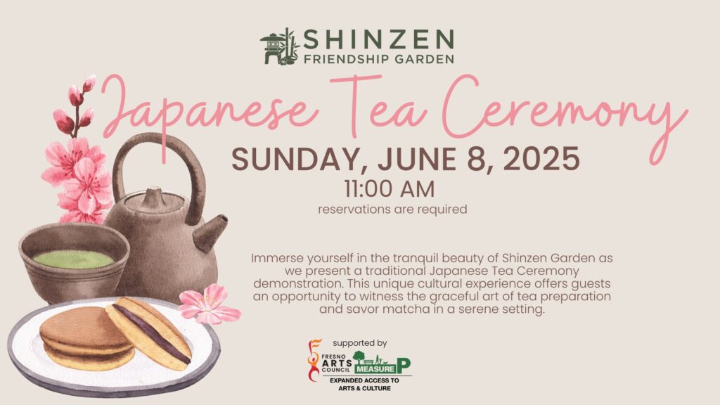 june 8 tea ceremony demonstration at 11 am at shinzen garden