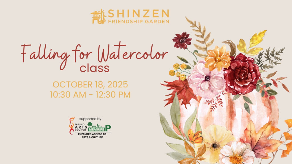 falling for watercolor class at shinzen garden on october 18