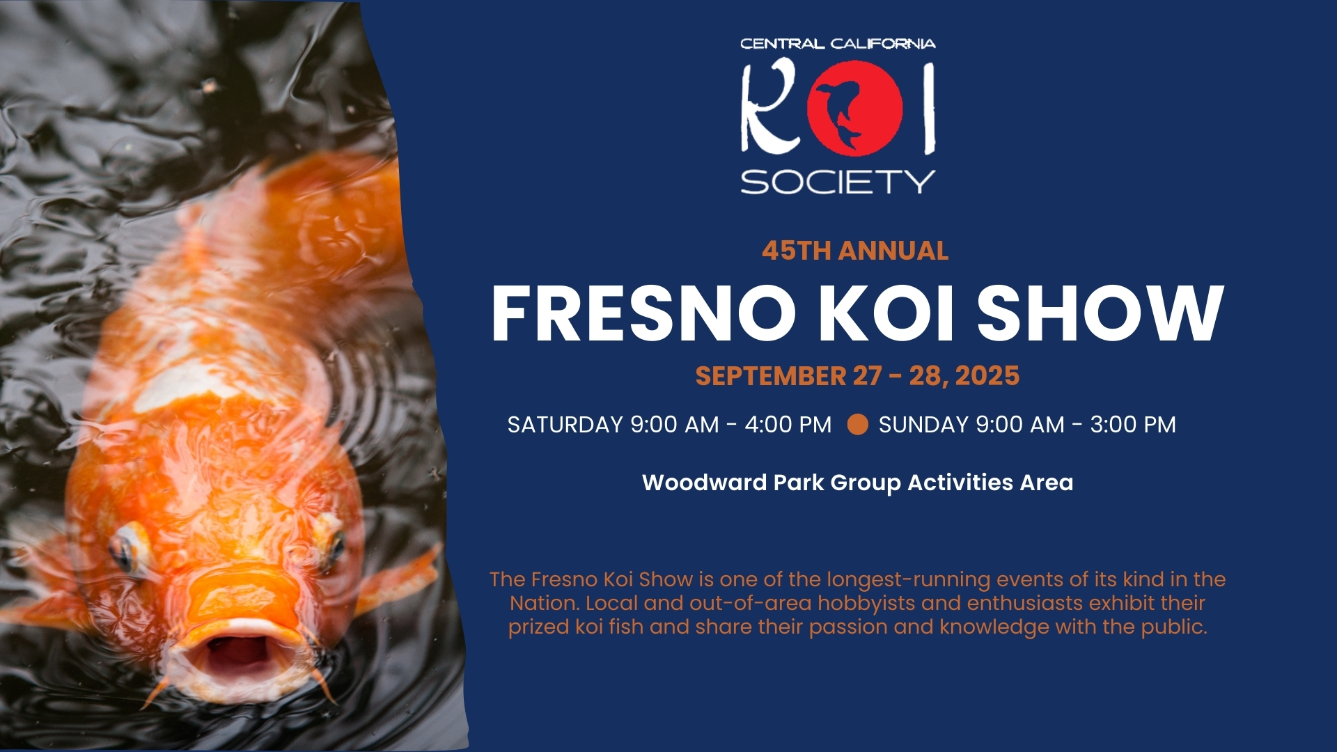 fresno koi show inside the woordward park group activiites area central california koi society