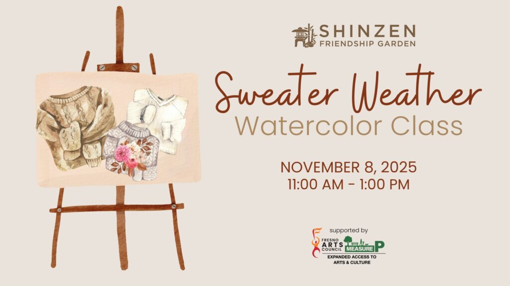 sweater weather watercolor class at shinzen garden