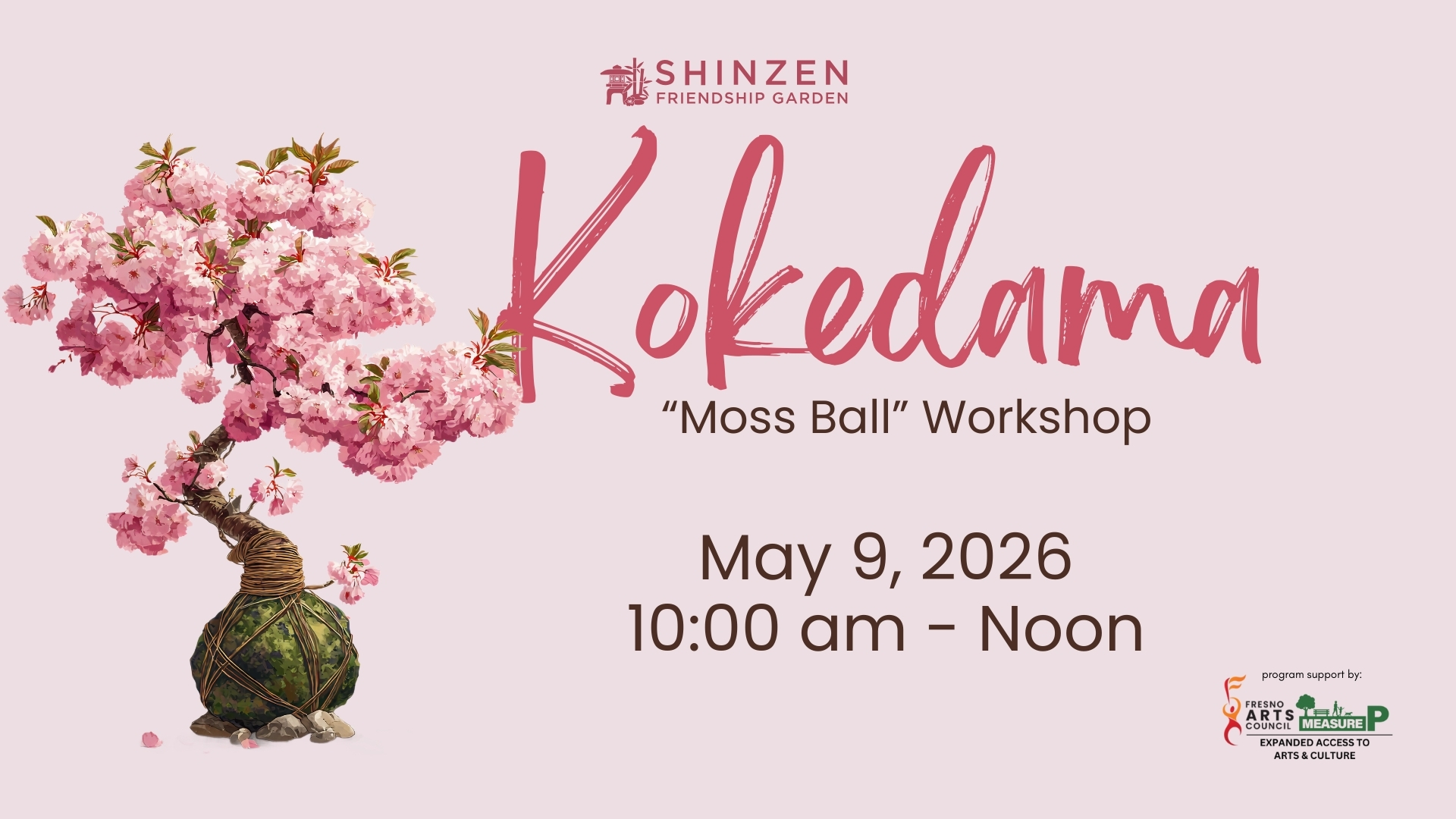 kokedama workshop at shinzen garden on may 9