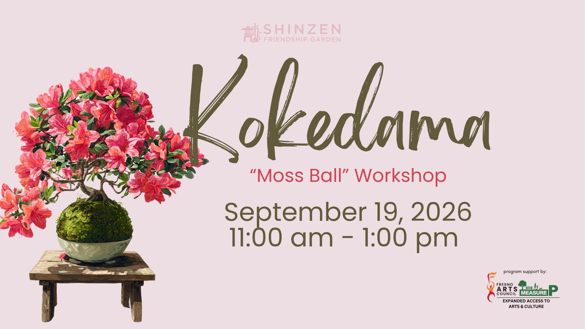 kokedama workshop at shinzen garden sept 19 2026