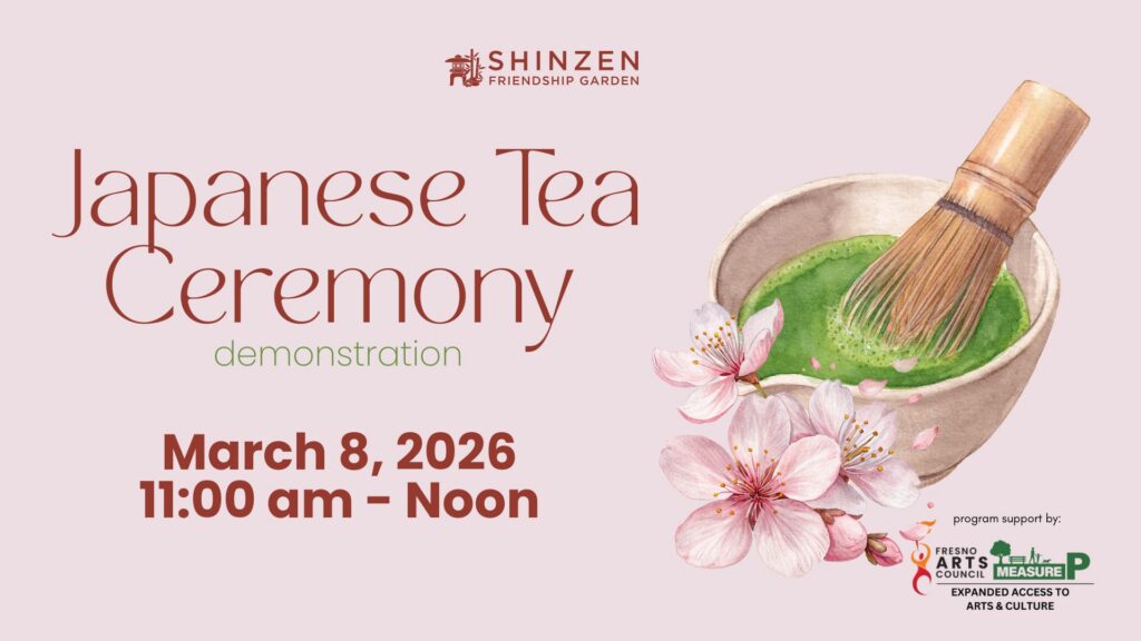 Japanese tea ceremony demonstration at shinzen garden on March 8 2026 at 11:00 am