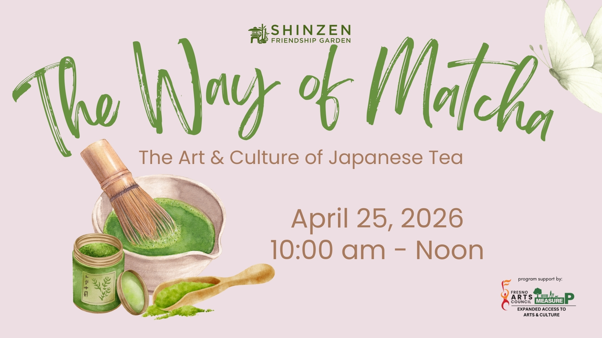the way of matcha workshop at shinzen garden on April 25, 2026