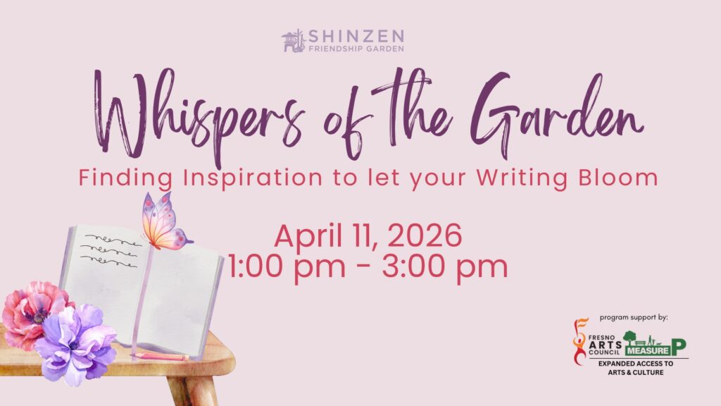 Whispers in the garden writing workshop on april 11 from 1pm - 3pm